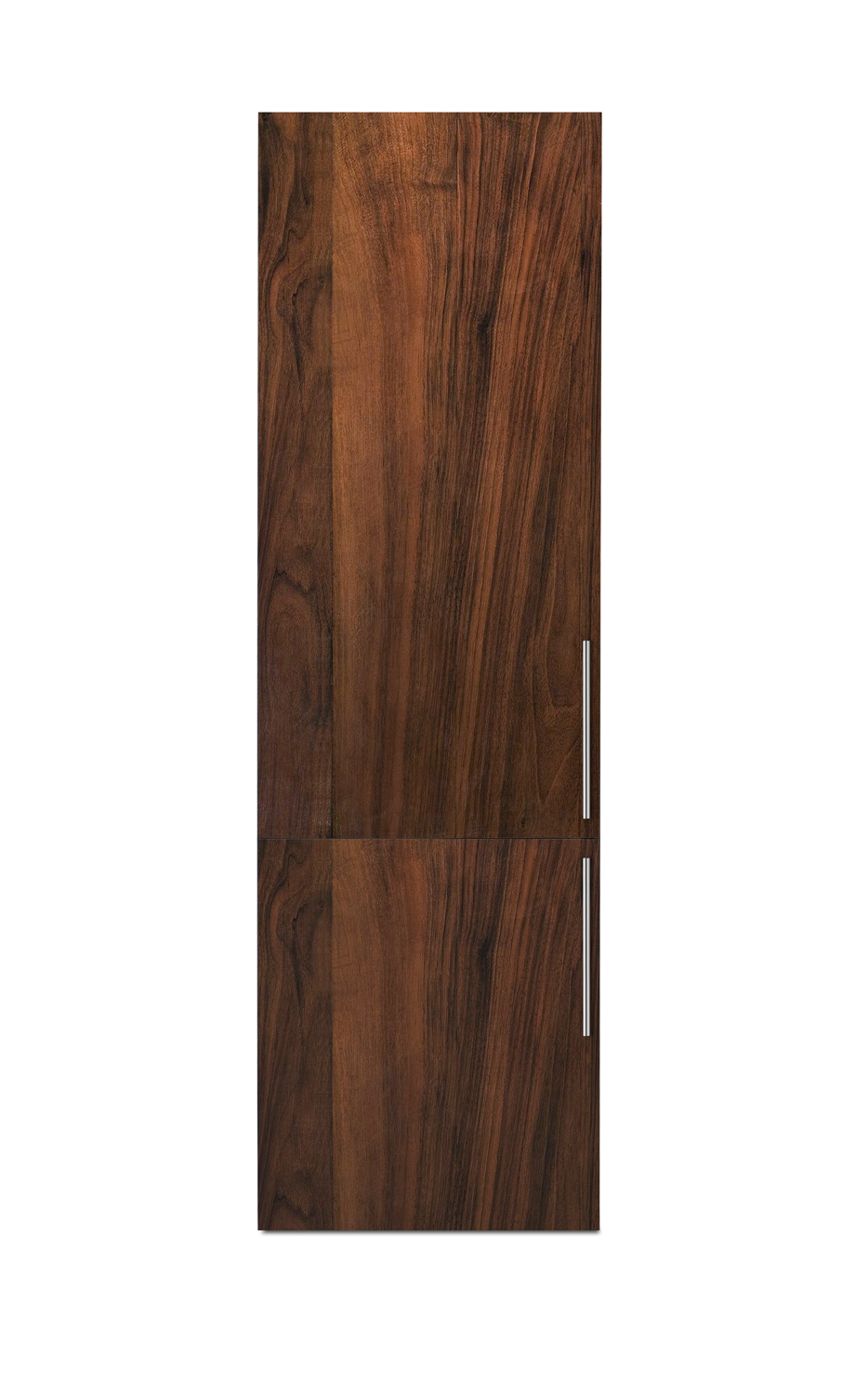 ENERGY STAR certified fully integrated bottom mount counter depth refrigerator-freezer with unfinished front to accept custom panels and fit 76 7/8